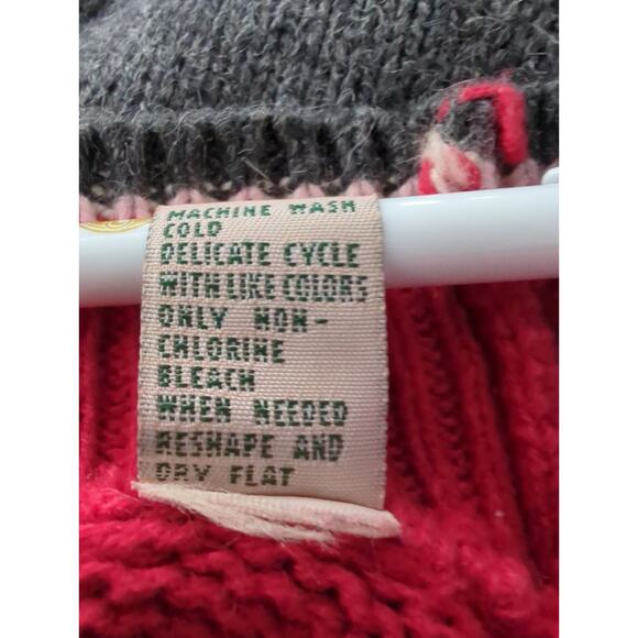 MARSH LANDING II Red Gray White Cotton Pullover Nordic Sweater Wome'n Size 3X - Picture 5 of 8